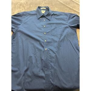 LL Bean Men's XL Tall Blue Dress Button Down Long Sleeve Shirt Cotton No Wrinkle
